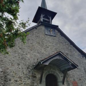 Départ du temple de Carrouge