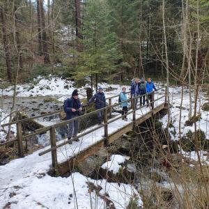 suivi à la joux de Zenauva du pont sur le ruisseau de la Reynauda.