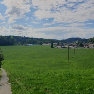 Vue de loin du pont en cours de modification de Stersmühle 