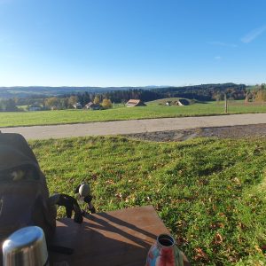 et une pause avec même une table!