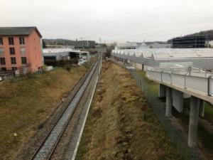 Passage sur la voie Fribourg Belfaux