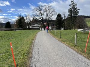 Arrivée à la chapelle de la route des Pierrettes à Montévraz-dessus.